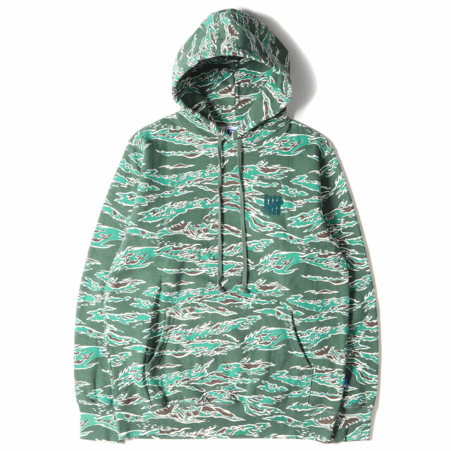 トップスUNDEFEATED アンディフィーテッド パーカー サイズ:M 21SS タイガーカモ スウェット TIGER CAMO ICON HOODIE グリーンカモ 迷彩 トップス フーディー スウェットシャツ 【メンズ】【美品】