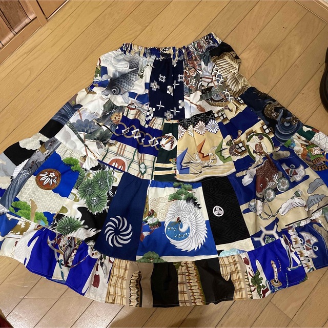 子供着物リメイク ジレ ティアードロングスカート