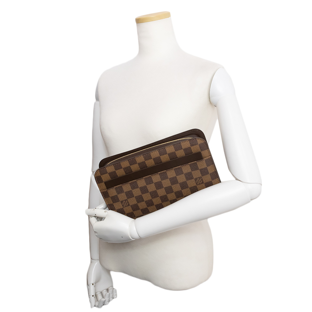 ルイ ヴィトン サンルイ セカンドバッグ クラッチ ダミエ レザー ブラウン 茶 N51993 LOUIS VUITTON（未使用　展示品）