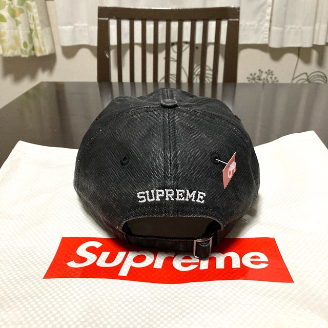 Supreme Pigment Canvas S Logo 6-Panel 黒キャップ