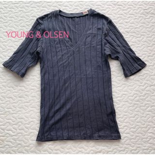 ヤングアンドオルセン(YOUNG&OLSEN)のYoung & Olsen ヤングアンドオルセン リブＶネックTシャツ(Tシャツ(半袖/袖なし))