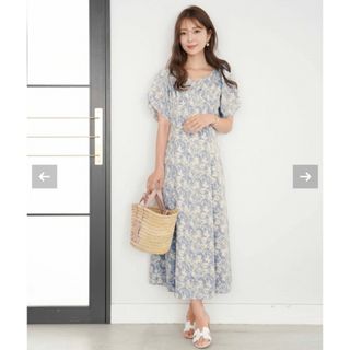 新品♡ルレーヴヴァニレ♡フラワーフレアーケープ襟ワンピース　M