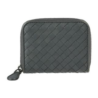 ボッテガヴェネタ(Bottega Veneta)のBOTTEGAVENETA ボッテガヴェネタ イントレチャート  コインケース 258468 レザー   ダークグレー系   ラウンドファスナー 小銭入れ 【本物保証】(コインケース/小銭入れ)