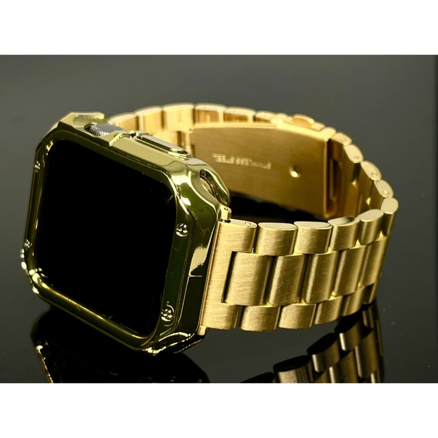 Apple Watch ゴールドⅡ　カスタムバンド　セット　ケース 1