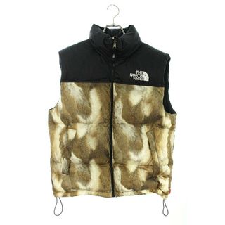 シュプリーム(Supreme)のシュプリーム ×ノースフェイス THE NORTH FACE  13AW  Fur Print Nuptse Vest ファープリントヌプシダウンベスト メンズ M(ダウンベスト)