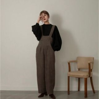 【新品タグ付・未使用】Amiur  velvettie back overall(サロペット/オーバーオール)