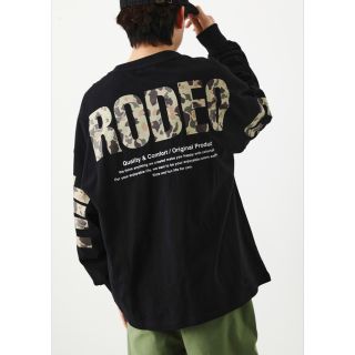 ロデオクラウンズワイドボウル(RODEO CROWNS WIDE BOWL)のロデオ★ アソートパターンバックロゴL/STシャツ（ブラックM）(Tシャツ/カットソー(七分/長袖))