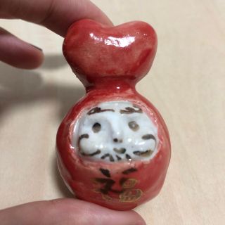 だるま　だるまさん　ハート　陶器　ハンドメイド(置物)