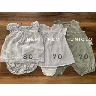 エイチアンドエム(H&M)の子供服　まとめ売り　80  70  夏服　H&M UNIQLO(カバーオール)