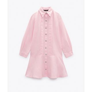 ザラ(ZARA)の新品 ★ リネン ワンピース(ミニワンピース)