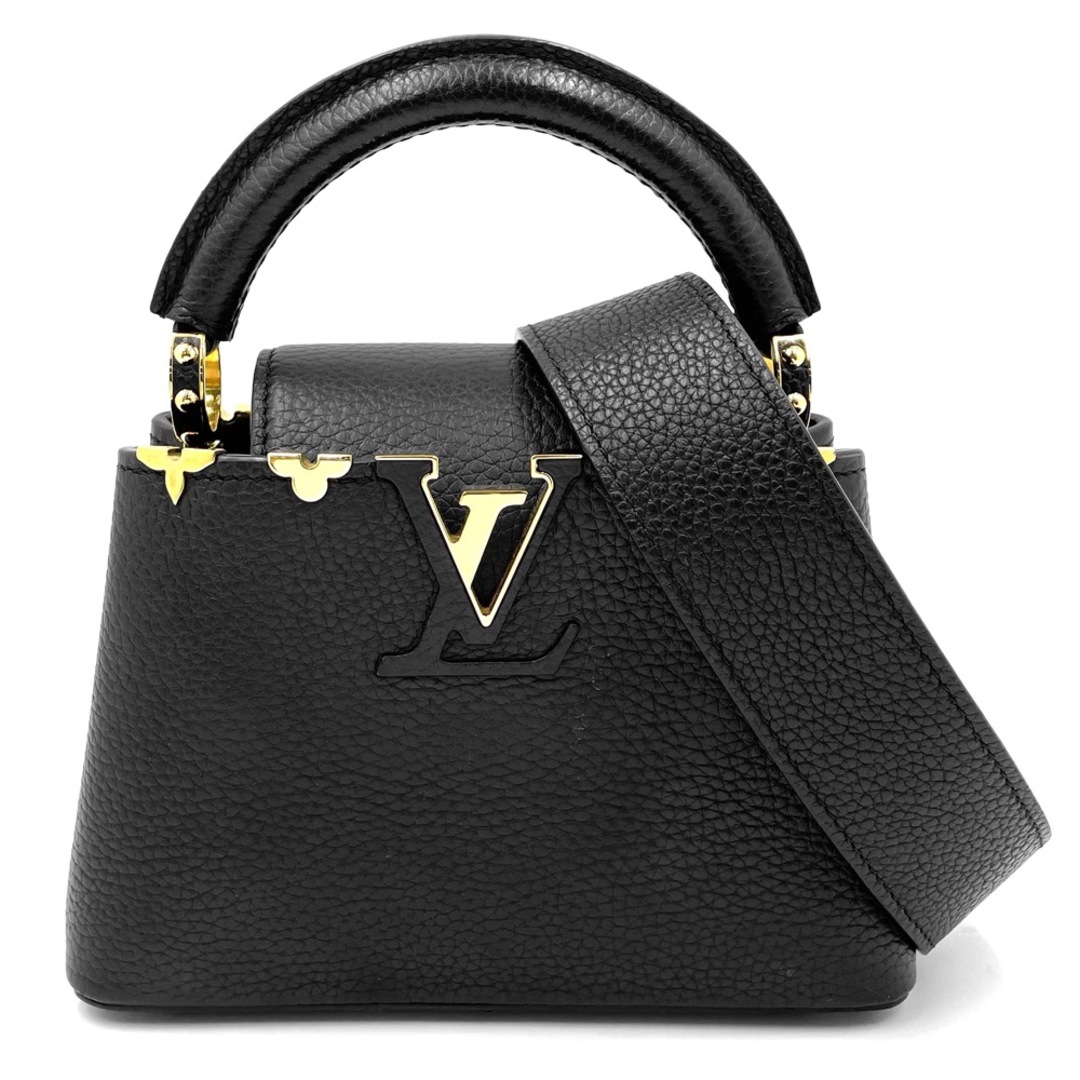 LOUIS VUITTON(ルイヴィトン)の【値下げ中】LOUIS VUITTON ルイヴィトン 2WAY カプシーヌ ミニ MINI ハンドバッグ ショルダーバッグ ブラック 黒 小さめ 鞄 かばん M56669  トリヨンレザー   ノワール ゴールド金具 レディース 定番 美品【中古品】 レディースのバッグ(ハンドバッグ)の商品写真