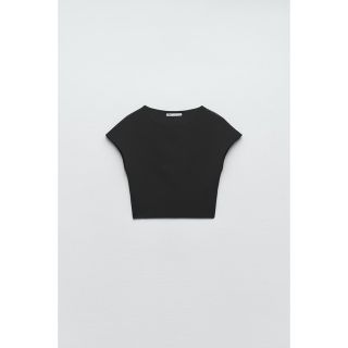 ザラ(ZARA)のストレッチニット クロップドトップス(カットソー(半袖/袖なし))