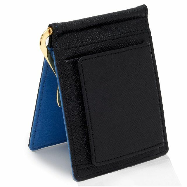 【色: ブラック/ブルー】GRAV マネークリップ 小銭入れ付き メンズ 財布