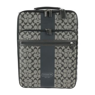 コーチ(COACH)の※安部様専用 COACH コーチ  ヘリテージ シグネチャー ストライプ ホイール アロング キャリーバッグ F77280 PVC レザー  ブラック グレー  スーツケース キャスター付き 旅行鞄 2輪 【本物保証】
【本物保証】(スーツケース/キャリーバッグ)