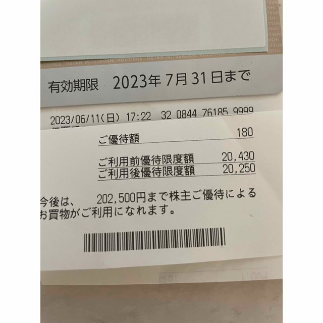 三越伊勢丹　優待カード チケットの優待券/割引券(ショッピング)の商品写真
