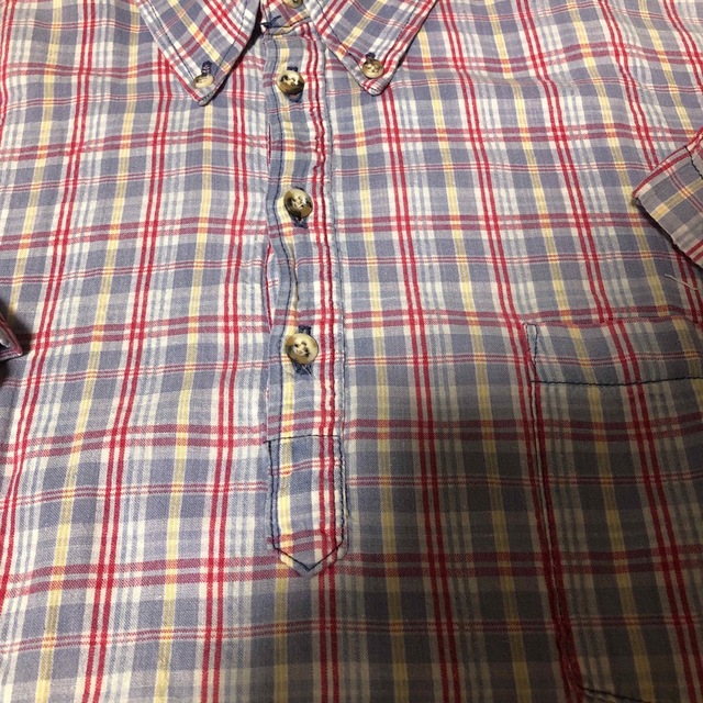 90sビンテージCLEVEシアサッカー半袖プルオーバーシャツ　USA製 メンズのトップス(シャツ)の商品写真