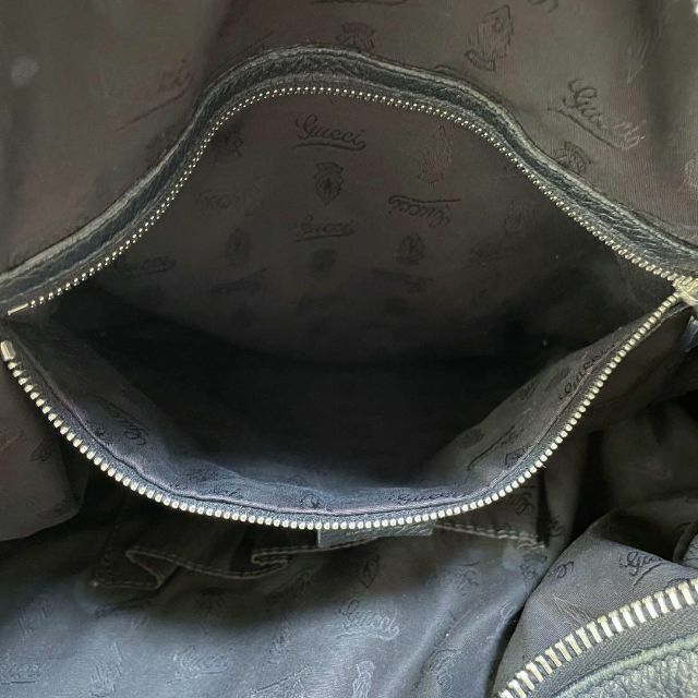 Gucci(グッチ)のグッチ バンブー ライン レザー ショルダー トート バッグ タッセル 黒 レディースのバッグ(トートバッグ)の商品写真