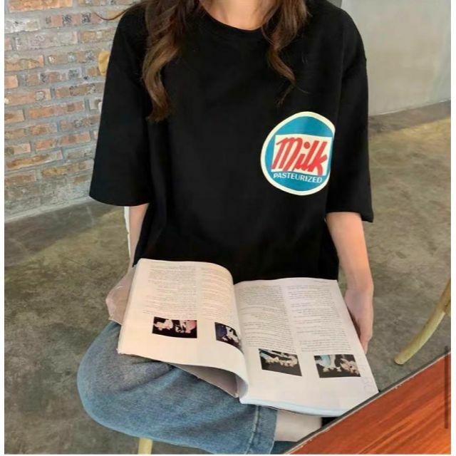 【XXL】オーバーサイズ ロゴTシャツ  韓国 インポート 人気 レディースのトップス(Tシャツ(半袖/袖なし))の商品写真