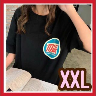 【XXL】オーバーサイズ ロゴTシャツ  韓国 インポート 人気(Tシャツ(半袖/袖なし))