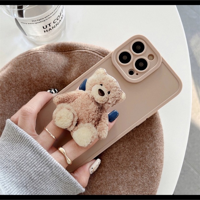 iPhoneケース くま グリップ スマホスタンド スマホケース 可愛い 韓国の通販 by non 新品未使用iPhone11ProMAX スマホケースブラウン