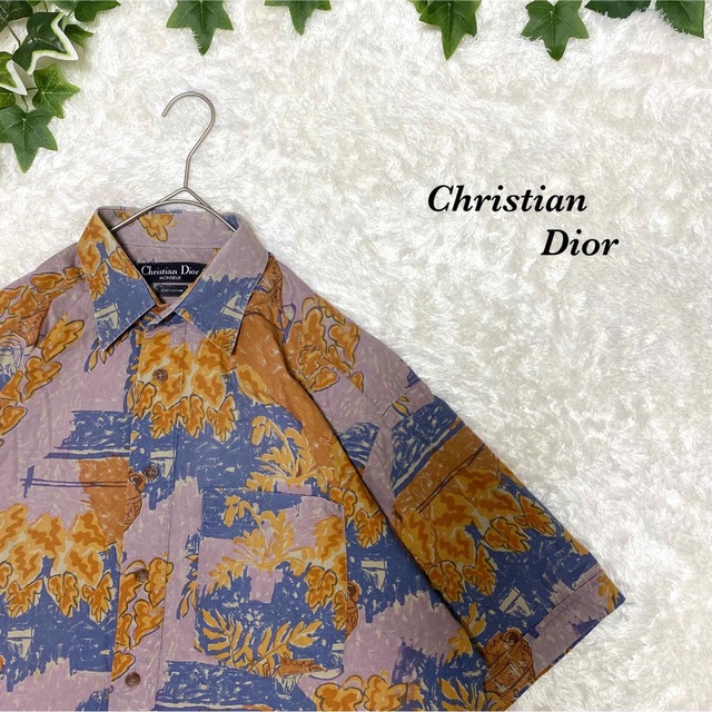 Dior 柄シャツ 総柄 古着 レトロ マルチ 奇抜 バイカラー 模様 デザイン | フリマアプリ ラクマ
