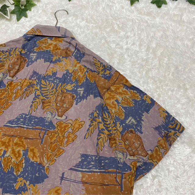 Dior 柄シャツ 総柄 古着 レトロ マルチ 奇抜 バイカラー 模様 デザイン