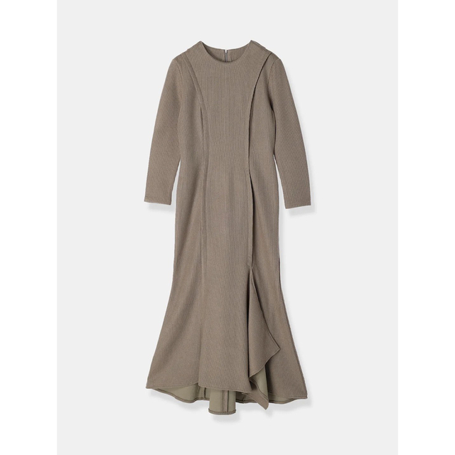 37%L'Or Mermaid Rib Dress (Brown)かじまり