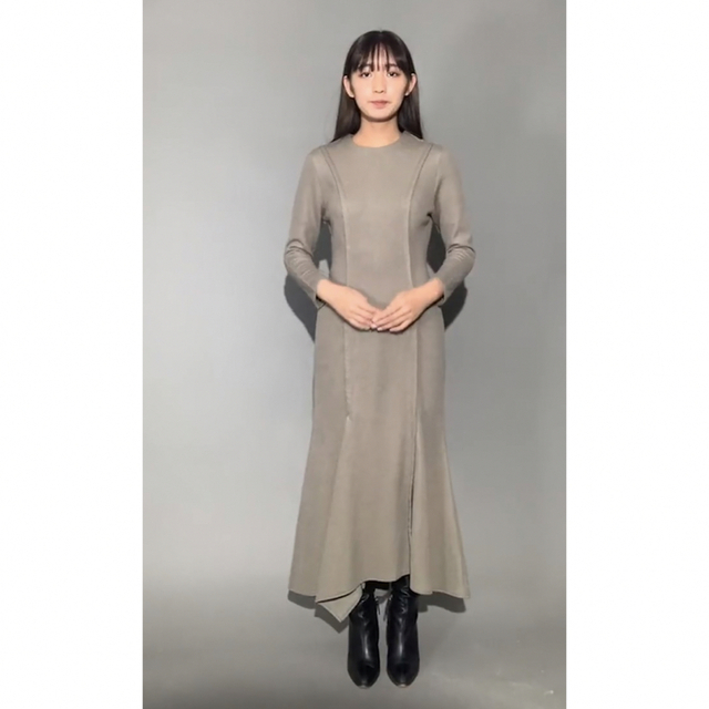 37%L'Or Mermaid Rib Dress (Brown)かじまり