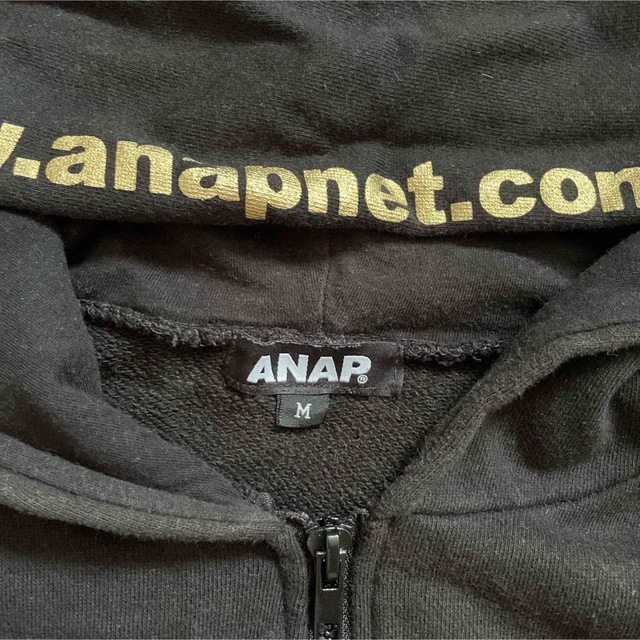 ANAP(アナップ)のANAP ロゴ パーカー スウェット パンツ 上下 セットアップ 黒金 M レディースのトップス(パーカー)の商品写真