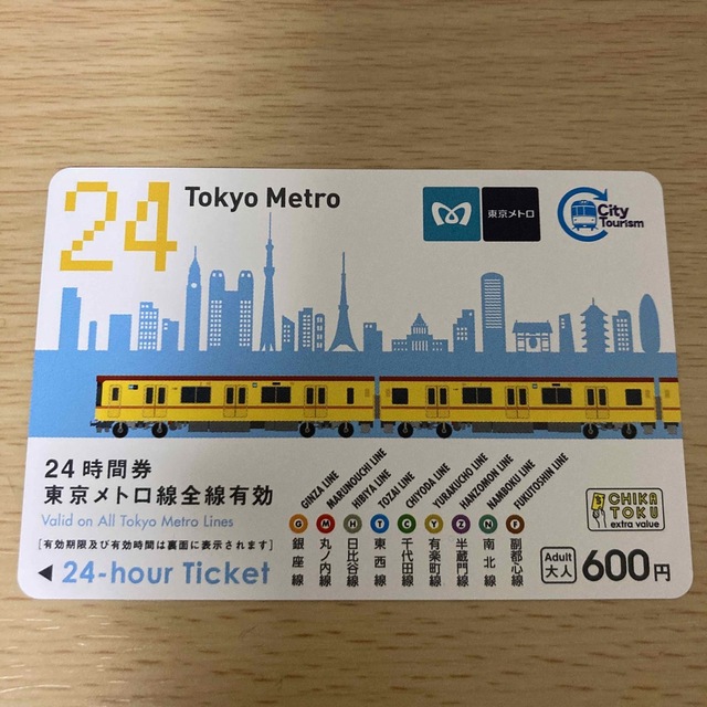 東京メトロ24時間券　8枚　有効期限2023.8.31まで