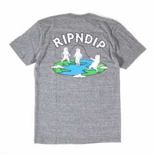 リップンディップ(RIPNDIP)のRIPNDIP FLAT Tシャツ 半袖 グレー 海外 リップンディップ 猫 S(Tシャツ/カットソー(半袖/袖なし))