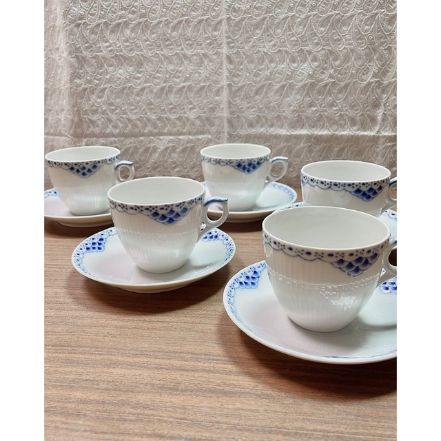 ROYAL COPENHAGEN コーヒーカップ&ソーサー 5客セット♪インテリア/住まい/日用品