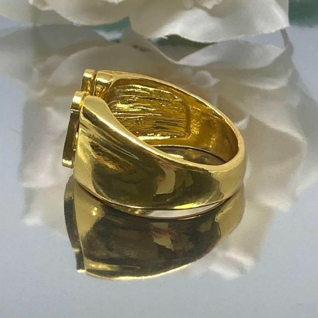 ホースシュー ゴールド リング 指輪 馬蹄 ジルコニア ブリンブリン 18号 メンズのアクセサリー(リング(指輪))の商品写真