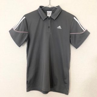 アディダス(adidas)のアディダス adidas ポロシャツ グレー Lサイズ　レディース(ポロシャツ)