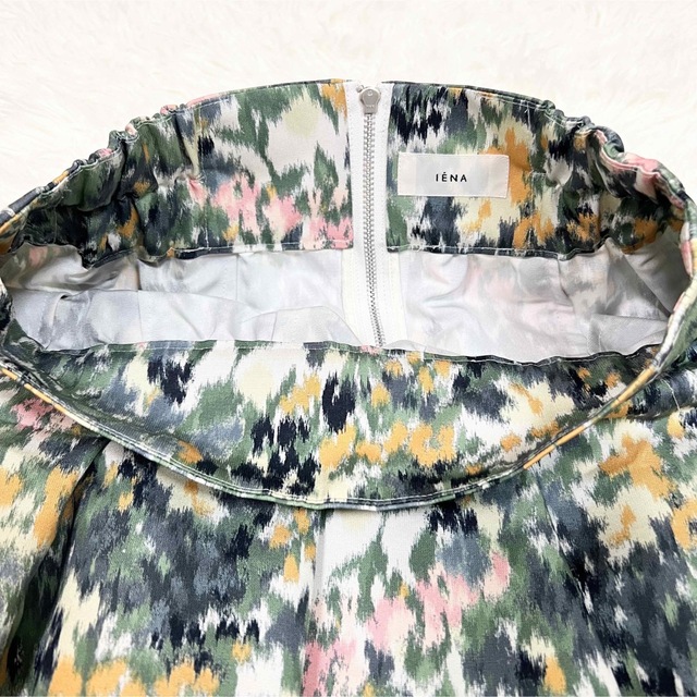 極美品✨大人気!IENA かすれフラワー ギャザースカート グリーン サイズ34