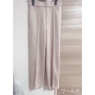 ザラ(ZARA)の【未使用】ピンクページュパンツ　Mサイズ　ウエスト楽チン(クロップドパンツ)