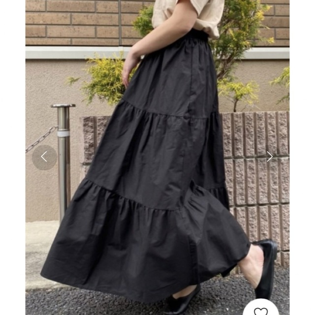 【新品】ap retro アシメティアード  ロングスカート　ブラック　F レディースのスカート(ロングスカート)の商品写真