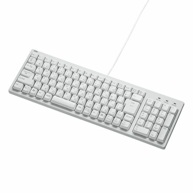【色: ホワイト】サンワサプライ 有線コンパクトキーボード テンキー付き USB