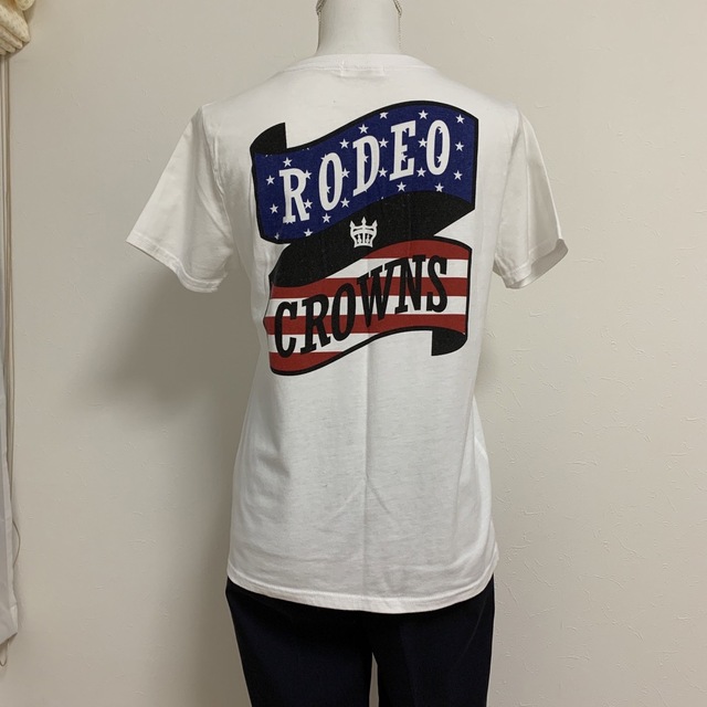 RODEO CROWNS(ロデオクラウンズ)のロデオクラウンズ 星条旗柄ポケットTシャツ レディースのトップス(Tシャツ(半袖/袖なし))の商品写真