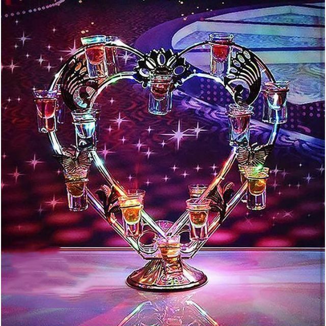 1点限定販売❤️ LEDワイングラスラック ハート クラブ パーティー