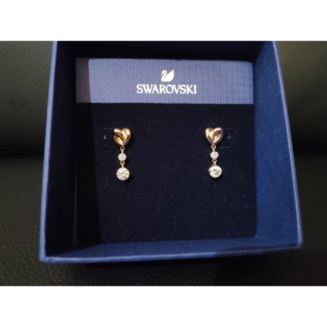 美品】スワロフスキーLIFELONG HEART ピアス - ピアス