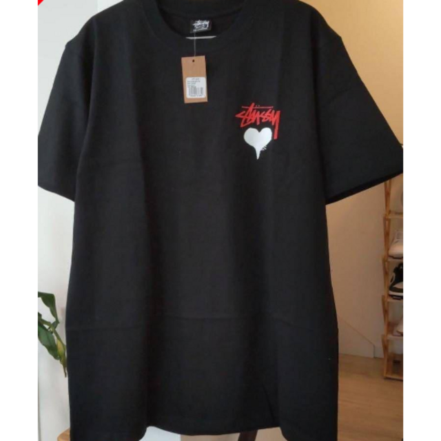 STUSSY - 新品ステューシー tシャツ stock heart tee L 半袖 黒 ハートの通販 by しゃげき's shop