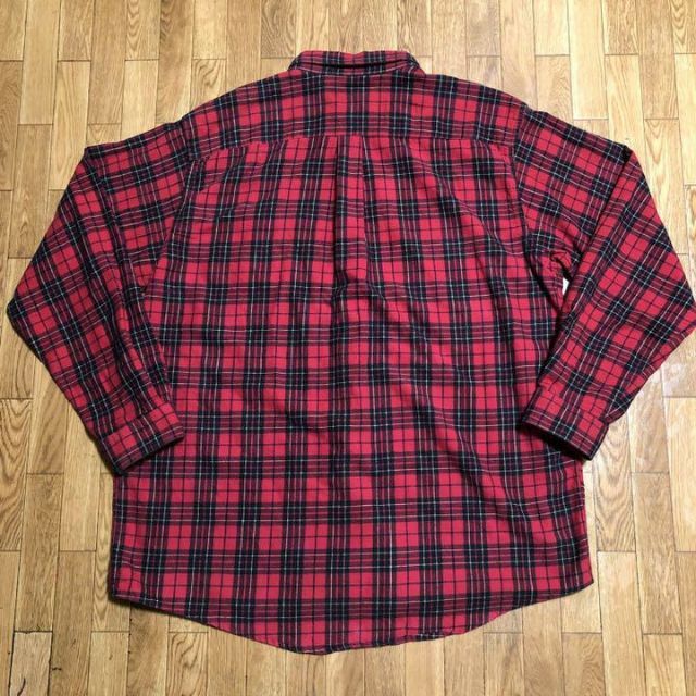 90s カナダ製 L.L.Bean ネルシャツ 赤 黒 タータンチェック XXL