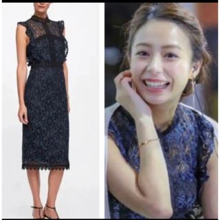 ザラ(ZARA)の値下げ⭐︎ZARA BASIC総レース ロングワンピース フォーマル 結婚式(ロングドレス)