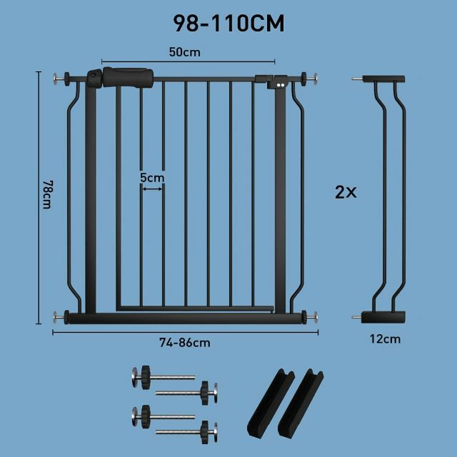 ベビーゲート ベビーフェンス 取付幅98-110cm 突っ張り式 オートクローズ