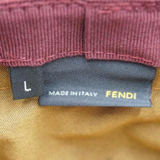 フェンディ FENDI  キャンバス ズッカ L ハット 袋あり 赤茶 ブランド