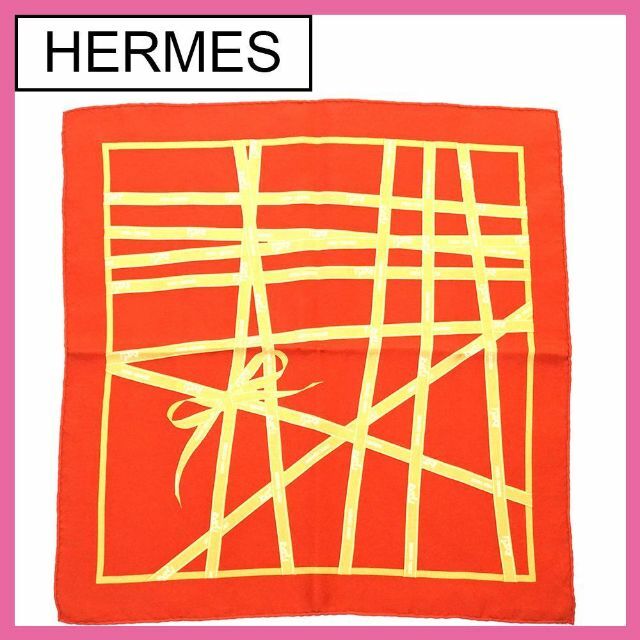 カラーエルメス HERMES スカーフ カレ シルク100% オレンジ ブランド