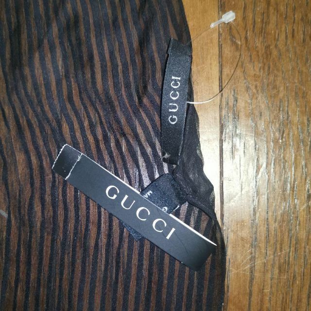 Gucci - 1150未使用 グッチ GUCCI ショール シルク 薄手 ストライプの