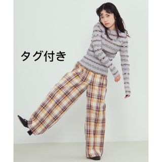 ファーファー(fur fur)のFURFUR チェックワイドパンツ(カジュアルパンツ)