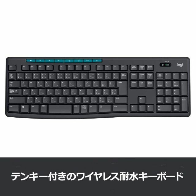 【色: ブラック×ブルー [K275]】ロジクール ワイヤレスキーボード K27 3